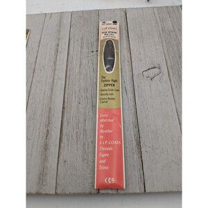 Vintage J&P Coats Neck Opening Metal Zipper 16" Cloister Brown 56-B